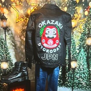 🧥 Okazaki Moto Jacket — Black (Waxy Denim) — Sz Medium — NWOT